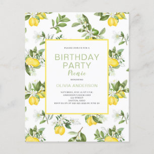 Papier Budget Citrus Citrus Anniversaire Pique-Nique Invi