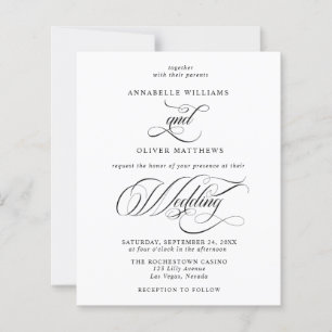Papier Budget Classic Faire-part de mariage noir et blanc