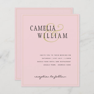 Papier BUDGET Classic Pale Blush Rose Gold Mariage Invita