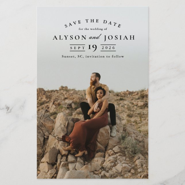 Papier Budget Classique Mariage Photo Enregistrer La Date (Devant)