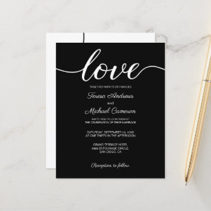 Papier Budget Classique moderne Mariage noir et blanc