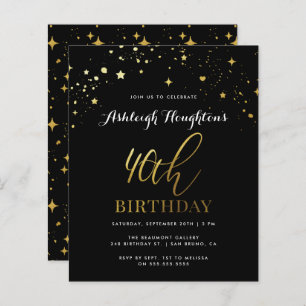 Papier Budget Classy Noir & Or Confetti 40e anniversaire
