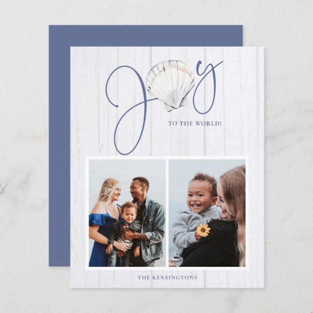 Papier Budget Coastal Noël Joy Seashell Holiday (Devant / Derrière)