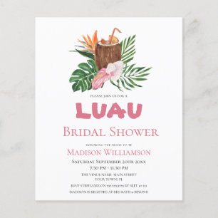 Papier Budget Cocktail Tropical Luau Mariage de plage