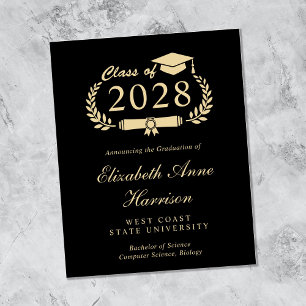 Papier Budget College Black Gold Faire-part