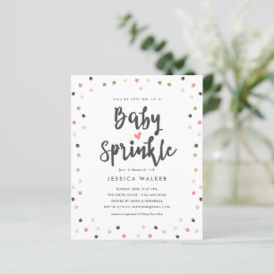 Papier Budget Confetti rose Baby Sprinkle Invitation