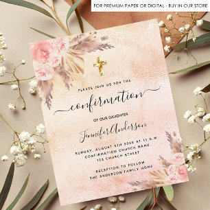Papier Budget confirmation pampas herbe rose or blush