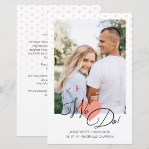 Papier Budget Coral Coeur Nous faisons Pois Photo Mariage