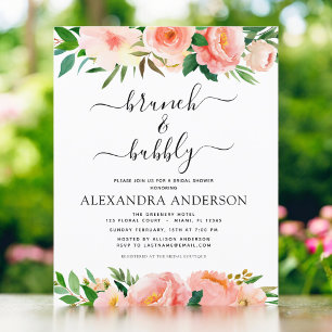 Papier Budget Coral Peach Brunch & Bubbly Fête des mariée