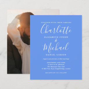 Papier Budget Cornflower Blue Photo Faire-part de mariage