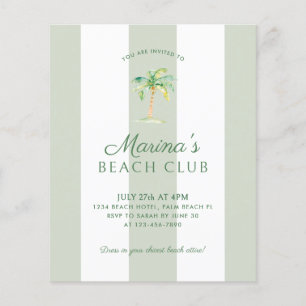 Papier BUDGET Côte Green Stripes Beach Club Anniversaire