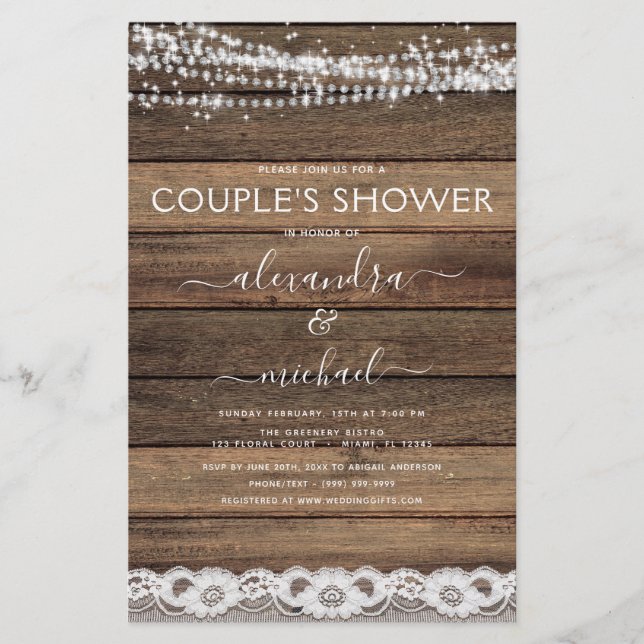 Papier Budget Couple's Shower Rustic Farmhouse (Devant)