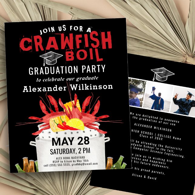 Papier BUDGET Crawfish Diplôme en ébullition 3 Invitation (Créateur téléchargé)
