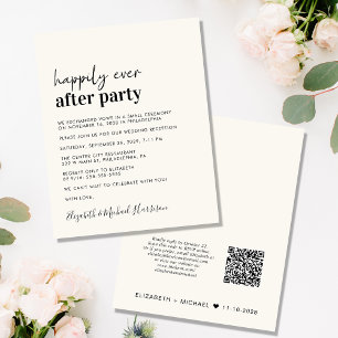 Papier Budget Crème QR Code Mariage Réception Invitation