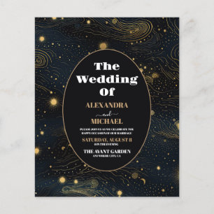 Papier Budget Crescent Céleste Lune Mariage or