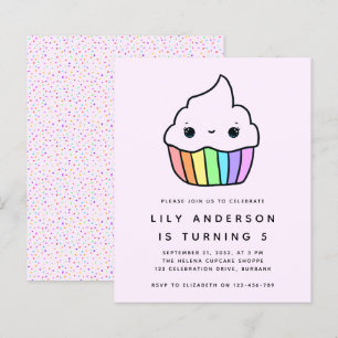 Papier Budget Cupcake Invitation de fête d'anniversaire d