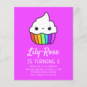 Papier Budget Cupcake Invitation de fête d'anniversaire d
