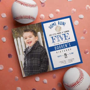 Papier Budget Cute Baseball Photo Boy Anniversaire Invita