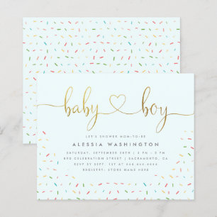 Papier Budget Cute Confetti Sprinkle Gold Boy Baby shower