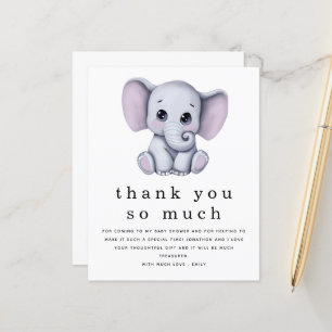 Papier BUDGET Cute Elephant Baby shower Merci