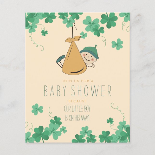 Papier Budget Cute irlandais Theme Shamrock Baby shower (Devant)