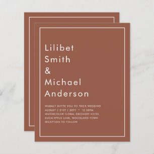 Papier BUDGET Dark Terracotta Mariage monochrome