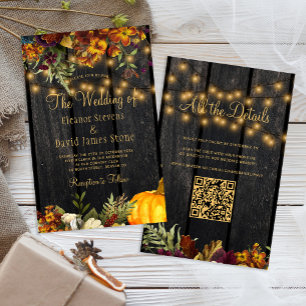 Papier Budget d'automne rustique tout en un faire-part de