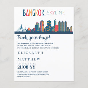 Papier Budget de la Faire-part de mariage Skyline BANGKOK
