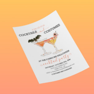 Papier Budget de la soirée de Halloween "Cocktails et Cos