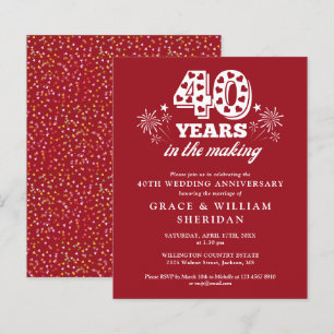 Papier Budget de l'invitation du 40e anniversaire