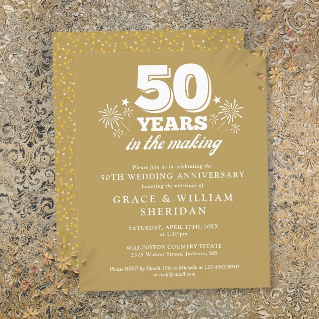 Papier Budget de l'invitation du 50e anniversaire (Budget In The Making 50th Anniversary Invitation)