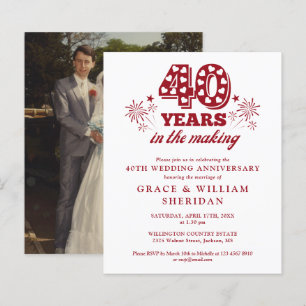 Papier Budget de l'Invitation photo du 40e anniversaire