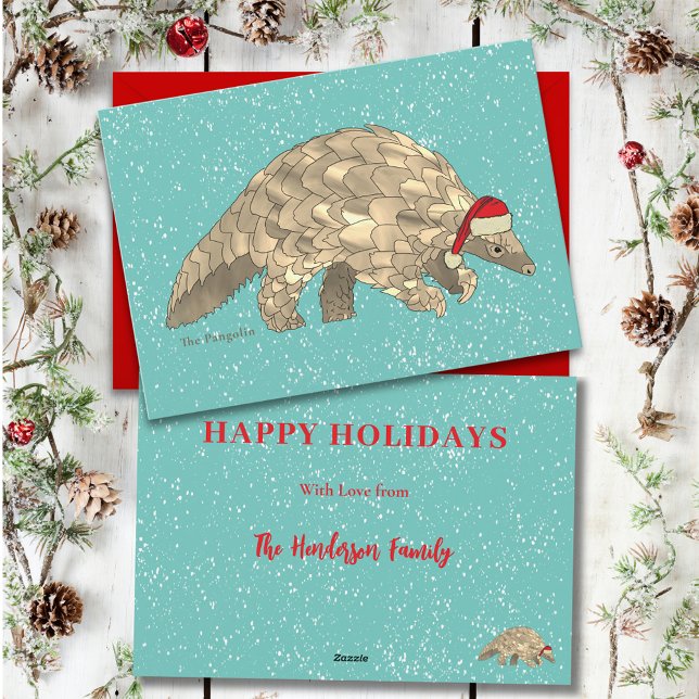 Papier Budget de Noël Pangolin personnalisé (Christmas pangolin custom budget holiday card)