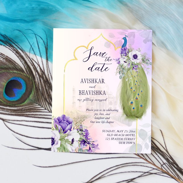 Papier Budget de paon de fleurs violettes enregistrer la  (Créateur téléchargé)