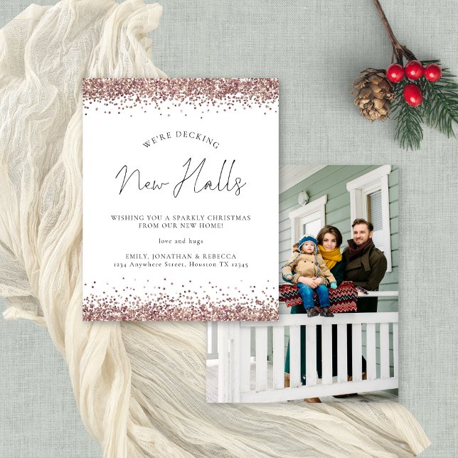 Papier Budget Deck New Halls Rose Gold Parties scintillan (Front and back view - add your photo on the back!)