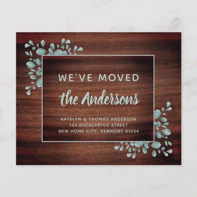 Papier Budget Déplacement Faire-part Rustique Eucalyptus  (Devant)