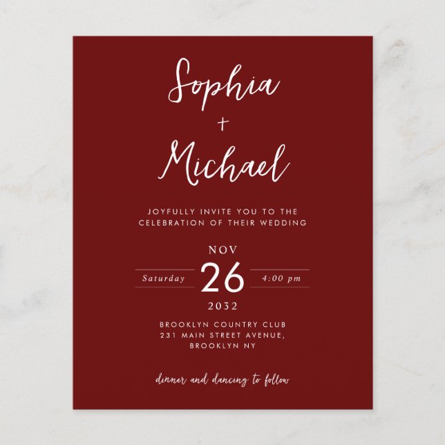 Papier Budget Détails de la photo QR Site Web Bourgogne M (Devant)