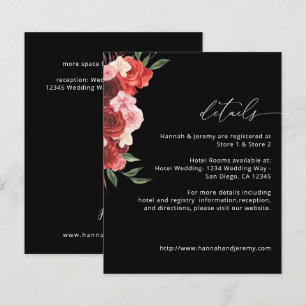 Papier Budget Détails Floraux Rouges - Noir VH2