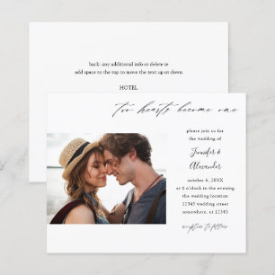 Papier Budget Deux Coeurs Photo Calligraphie Mariage