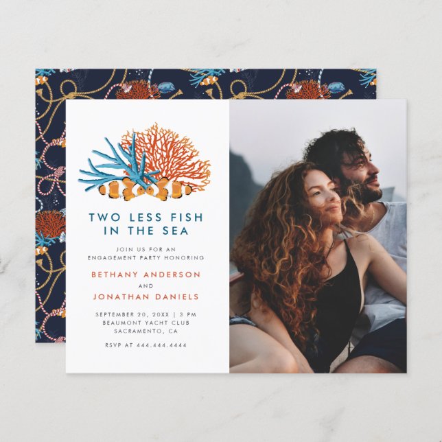 Papier Budget Deux moins Poisson photo engagement (Devant / Derrière)