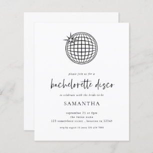 Papier Budget Disco Ball Script Bachelorette Invitation