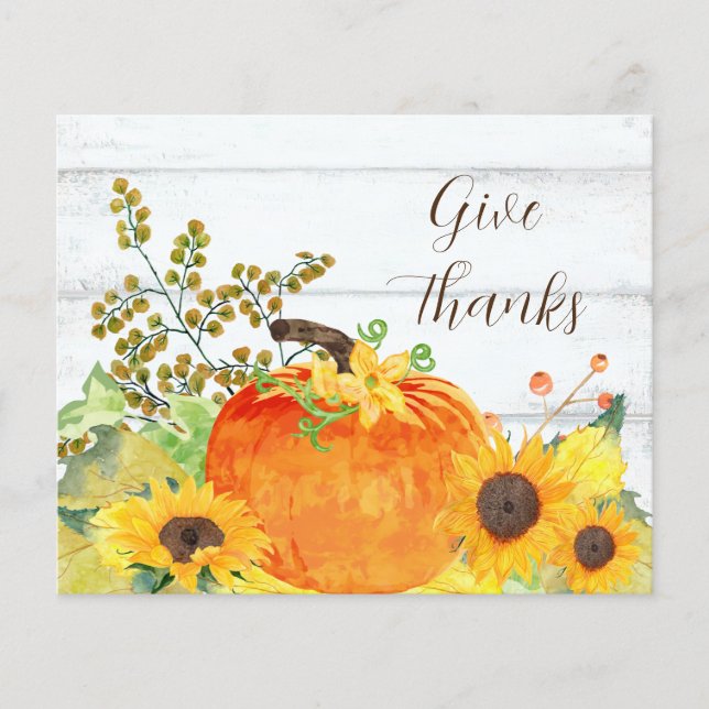 Papier Budget Donner Merci Russe Citrouille Sunflower Car (Devant)