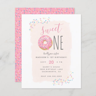 Papier Budget Doughnut Parsemée Blush Sweet 1er anniversa