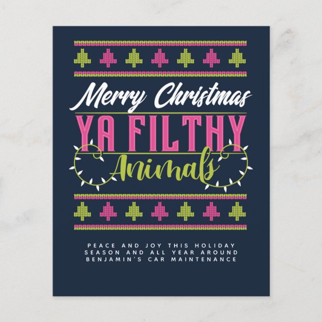 Papier Budget Doux moche Invitation de Noël annuel (Devant)