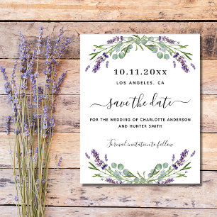 Papier Budget du mariage Lavender eucalyptus enregistrer