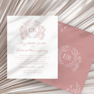 Papier BUDGET Dustet rose Floral Crest Mariage