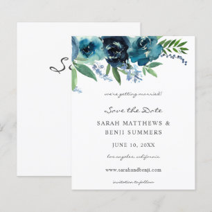 Papier Budget Dusty Blue 2 Floral Économisez la date 2