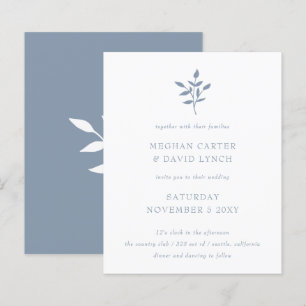Papier Budget Dusty Blue Botanical Faire-part de mariage