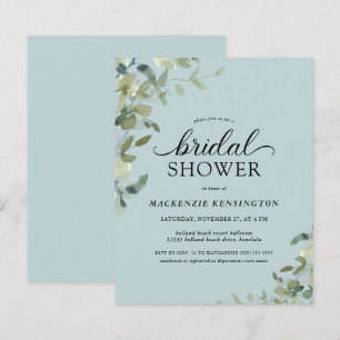 Papier Budget Dusty Blue Botanical Fête des mariées