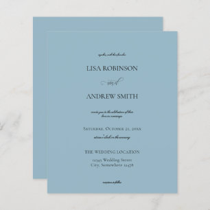 Papier Budget Dusty Blue Calligraphy Mariage